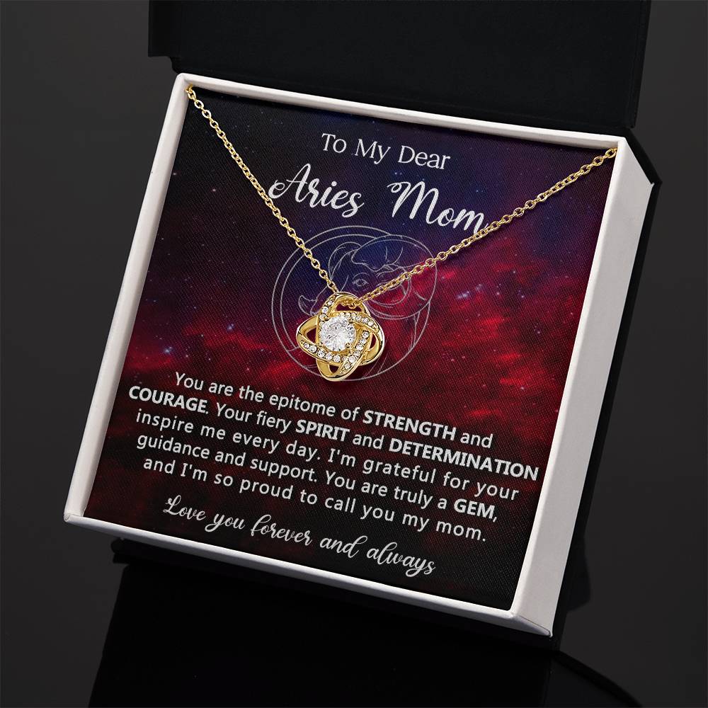 Aries Mom Eternal Love Knot Necklace
