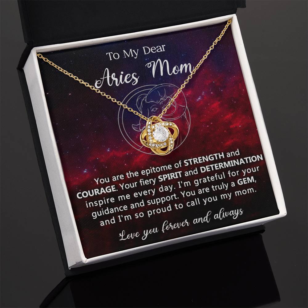 Aries Mom Eternal Love Knot Necklace