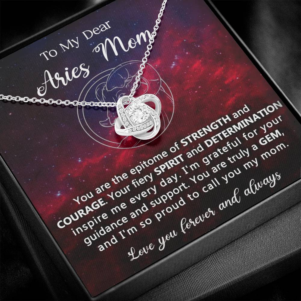 Aries Mom Eternal Love Knot Necklace