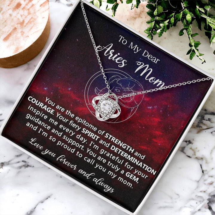 Aries Mom Eternal Love Knot Necklace