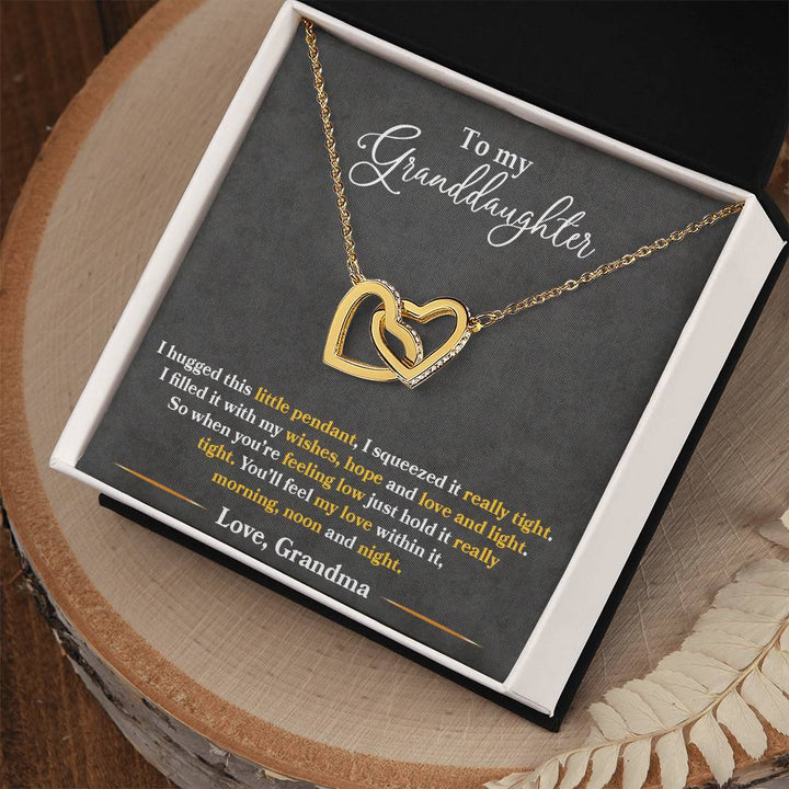 To My Granddaughter Interlocking Hearts Necklace