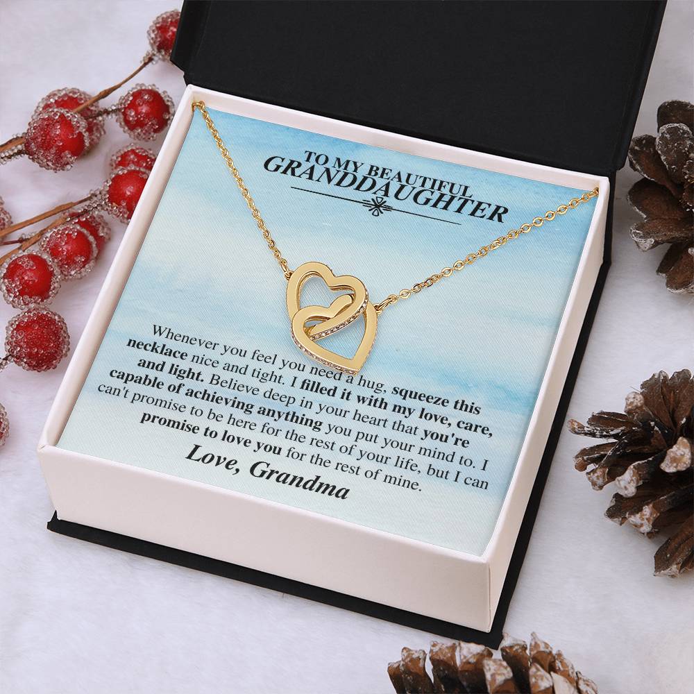 Grandma to Granddaughter Hug Necklace Gift