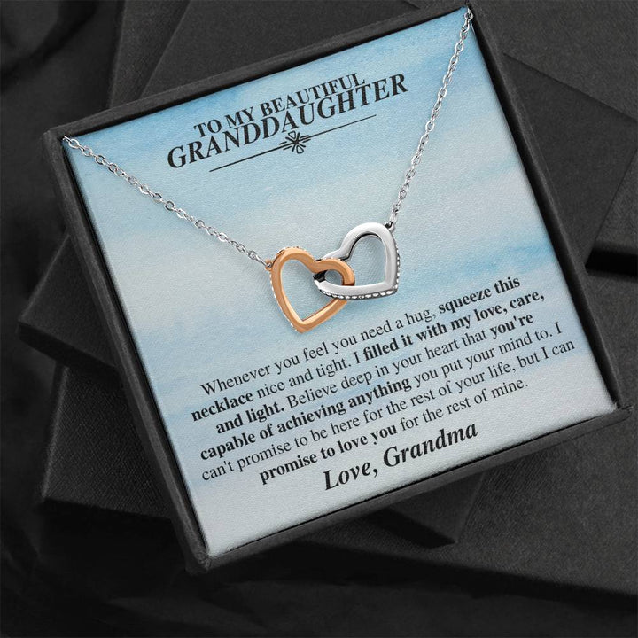 Grandma to Granddaughter Hug Necklace Gift
