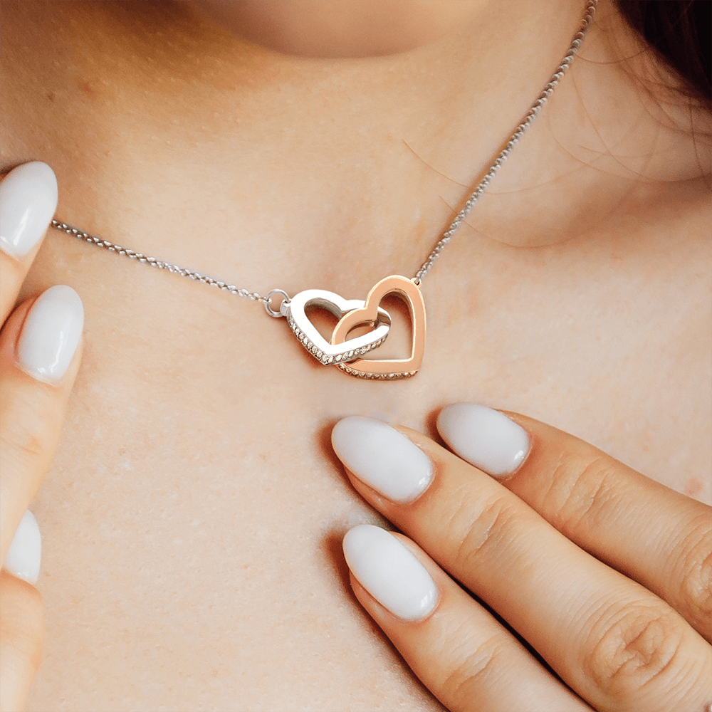 To My Granddaughter Interlocking Hearts Necklace