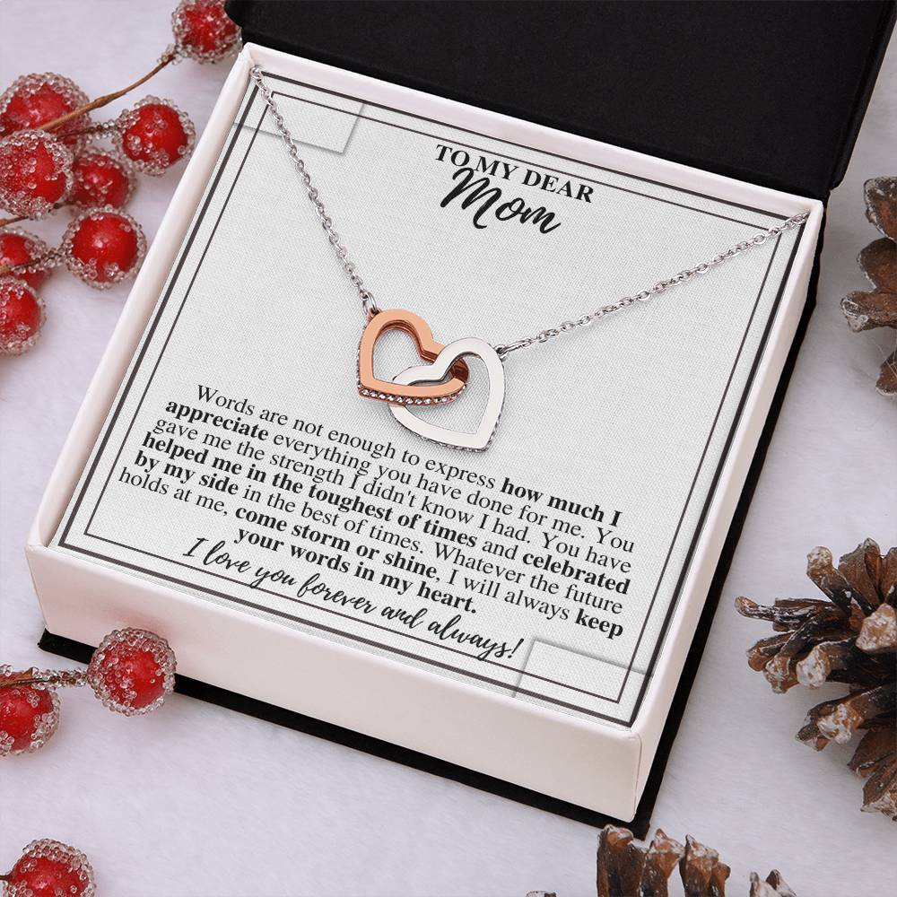 Forever Grateful Mom Heart Necklace