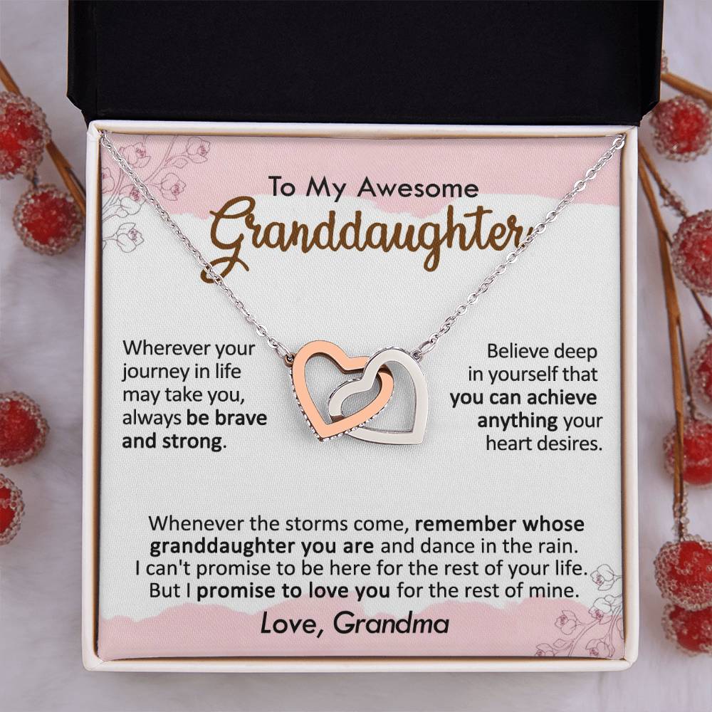 Grandma to Granddaughter Interlocking Heart Necklace