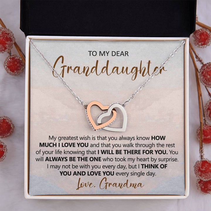 Grandma to Granddaughter Heart Necklace Gift