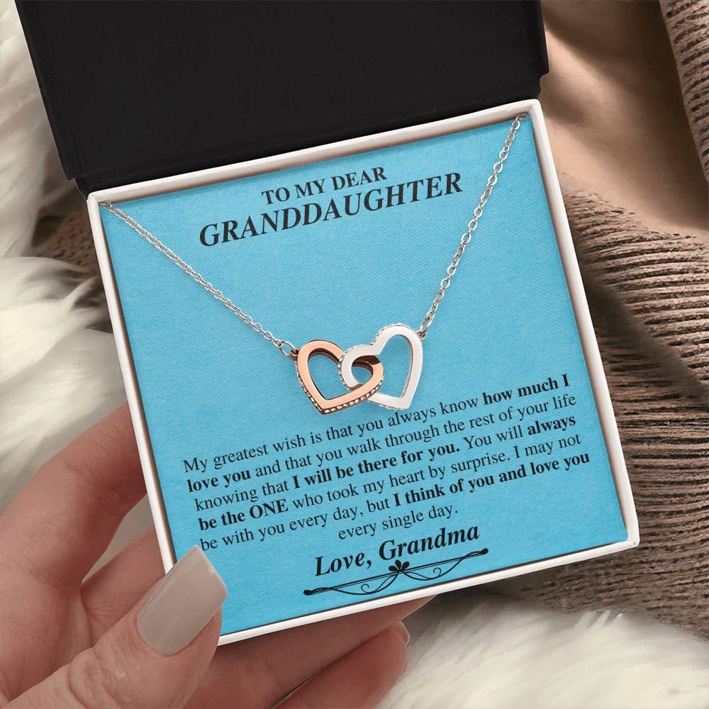 Grandma to Granddaughter Double Heart Necklace