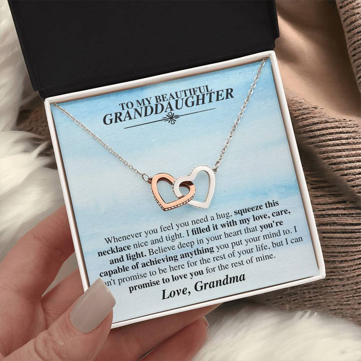 Grandma to Granddaughter Hug Necklace Gift