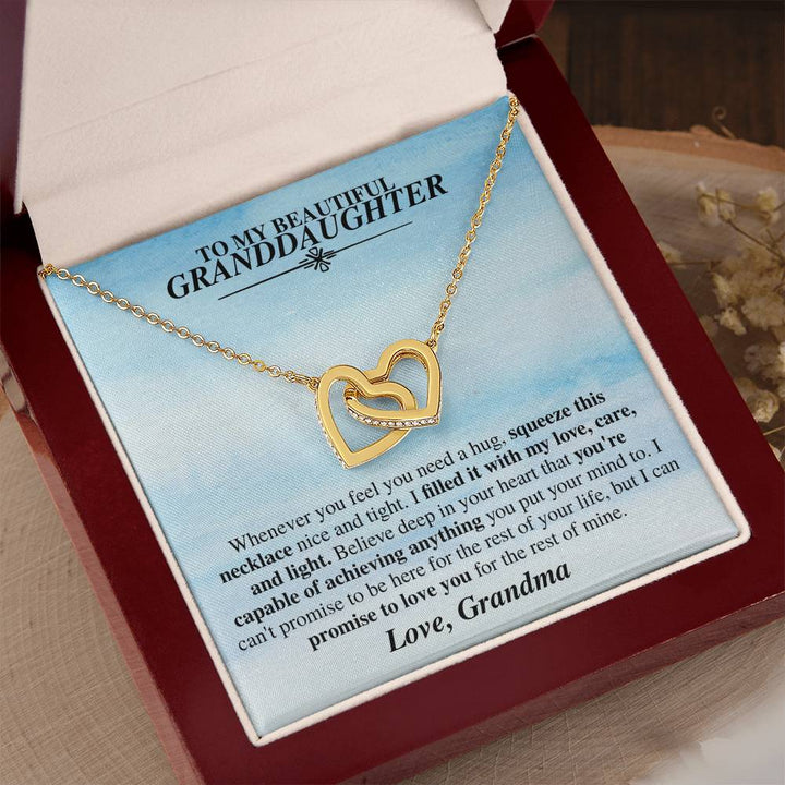 Grandma to Granddaughter Hug Necklace Gift