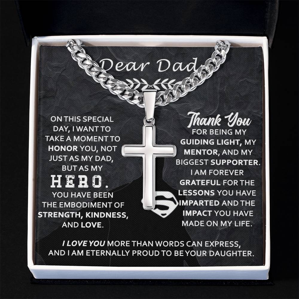 Cross Pendant Necklace Gift for Dad