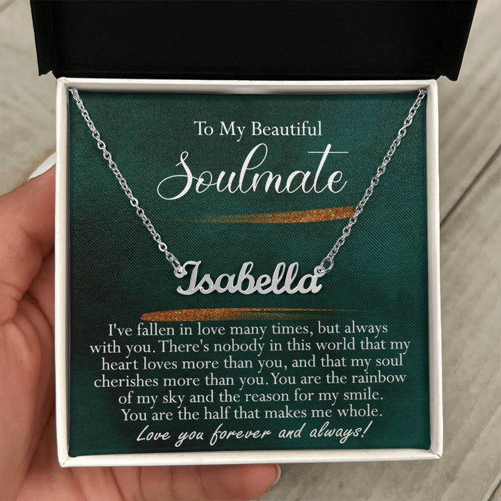 Soulmate Name Necklace Gift for Her