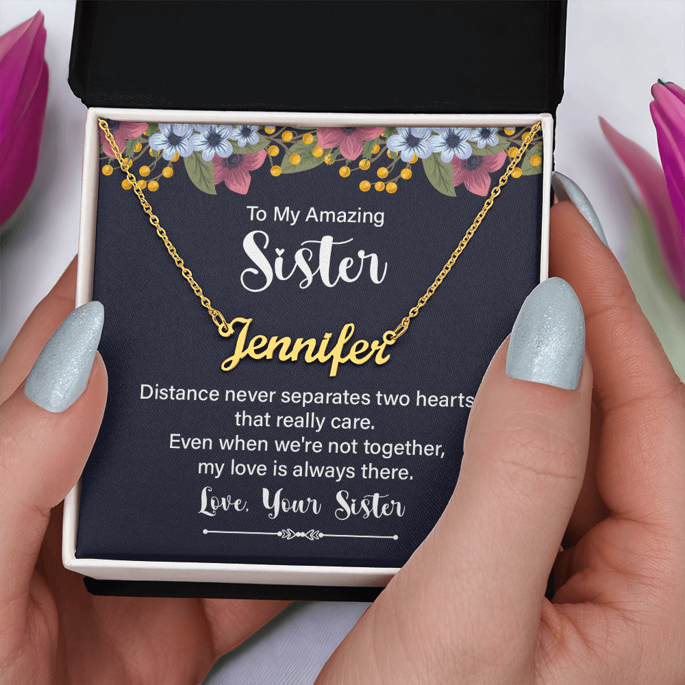 Beautiful Necklace Gift for Sister with Personalized Name