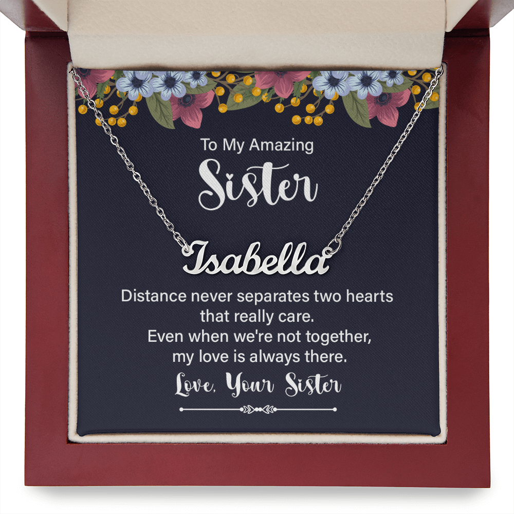 Beautiful Necklace Gift for Sister with Personalized Name