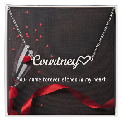 Forever Etched - Heart Name Necklace Gift For Her