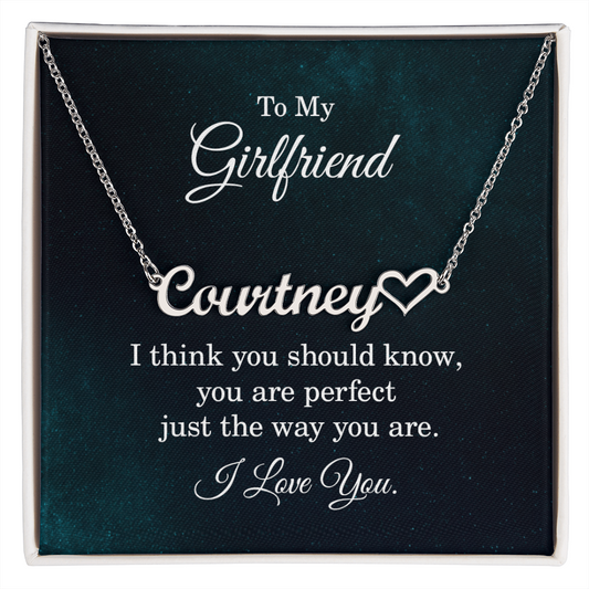 To My Girlfriend - Valentine Name Necklace Gift for Loved One