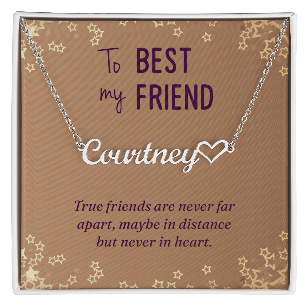 Best Friend Gift – Custom Name Necklace with Heartfelt Note