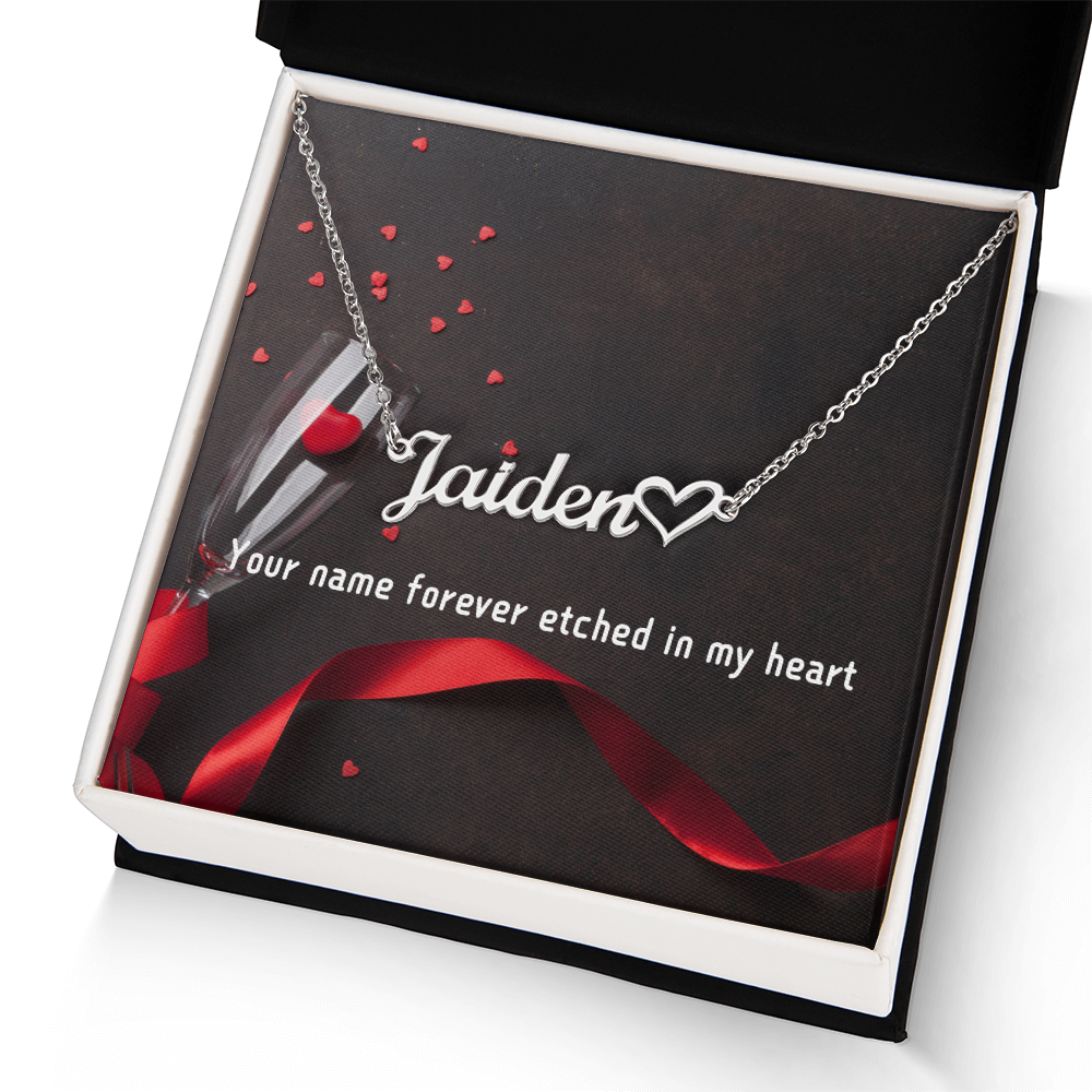 Forever Etched - Heart Name Necklace Gift For Her