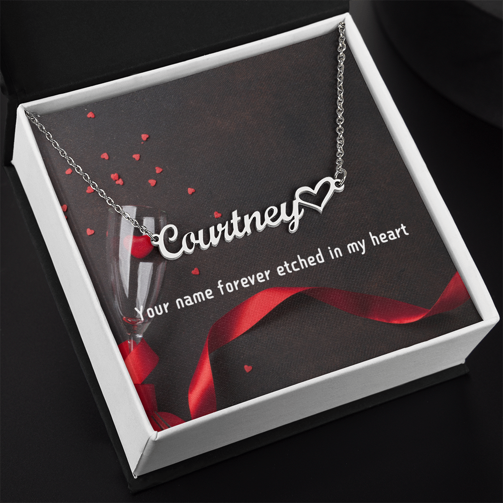 Forever Etched - Heart Name Necklace Gift For Her