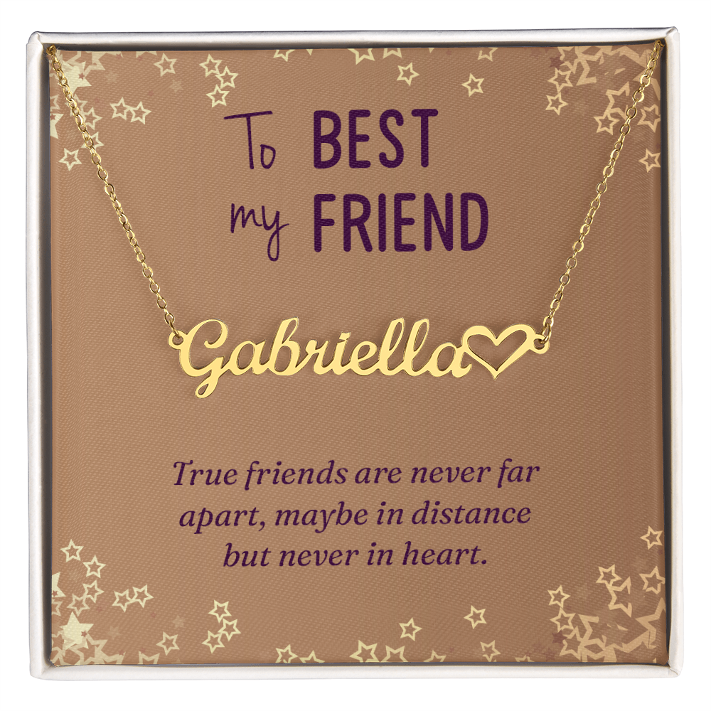 Best Friend Gift – Custom Name Necklace with Heartfelt Note