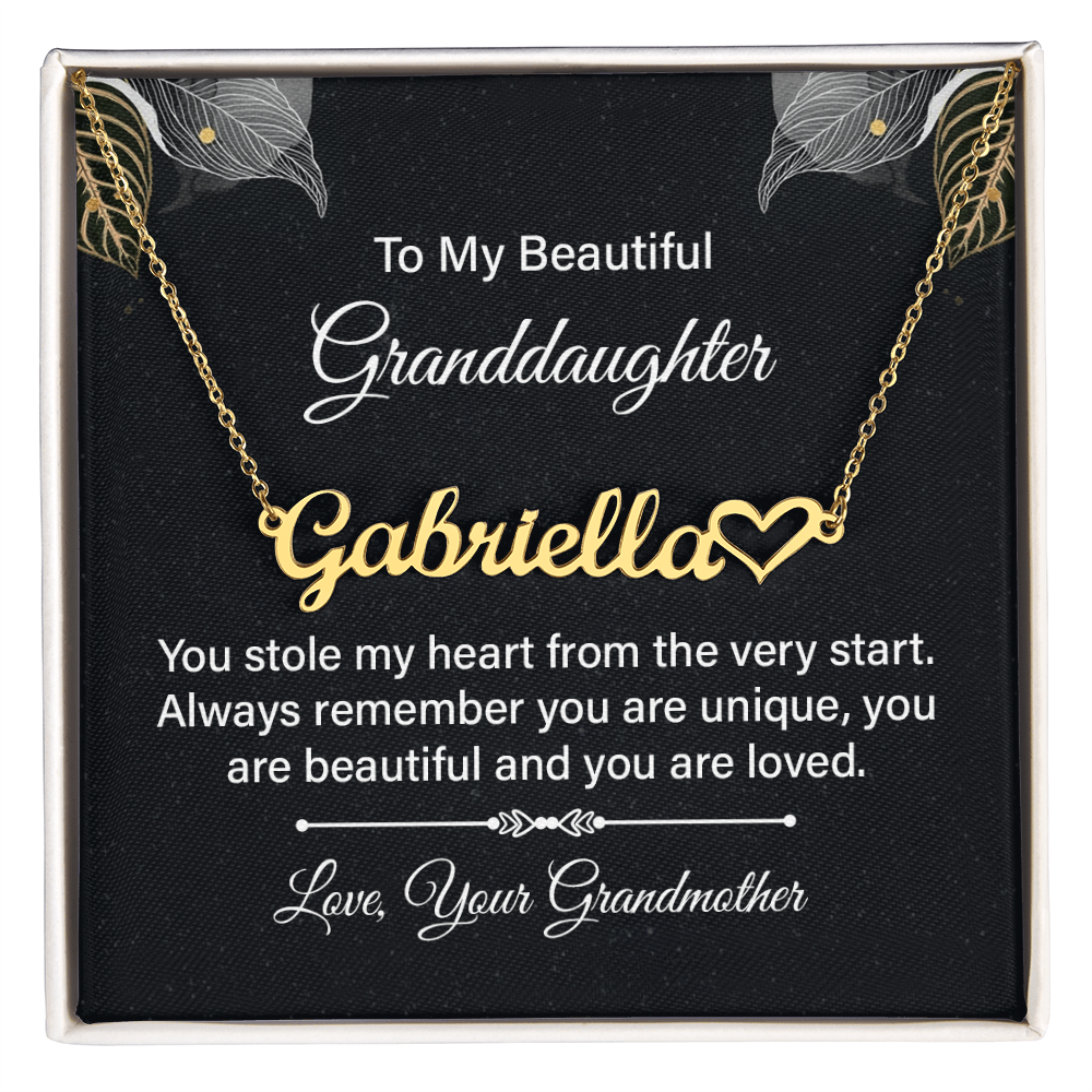 Heartfelt Gift for Granddaughter - Silver and Gold Name Necklace