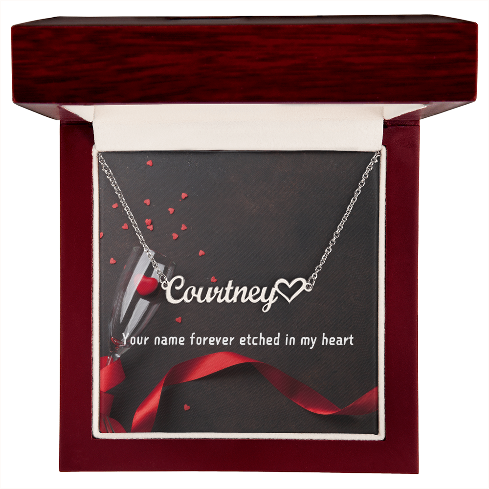 Forever Etched - Heart Name Necklace Gift For Her