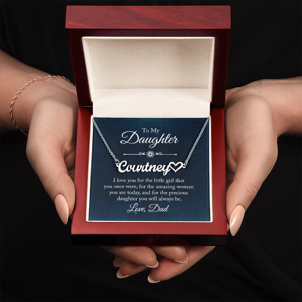 Personalized Name Necklace for Daughter – Gift from Dad