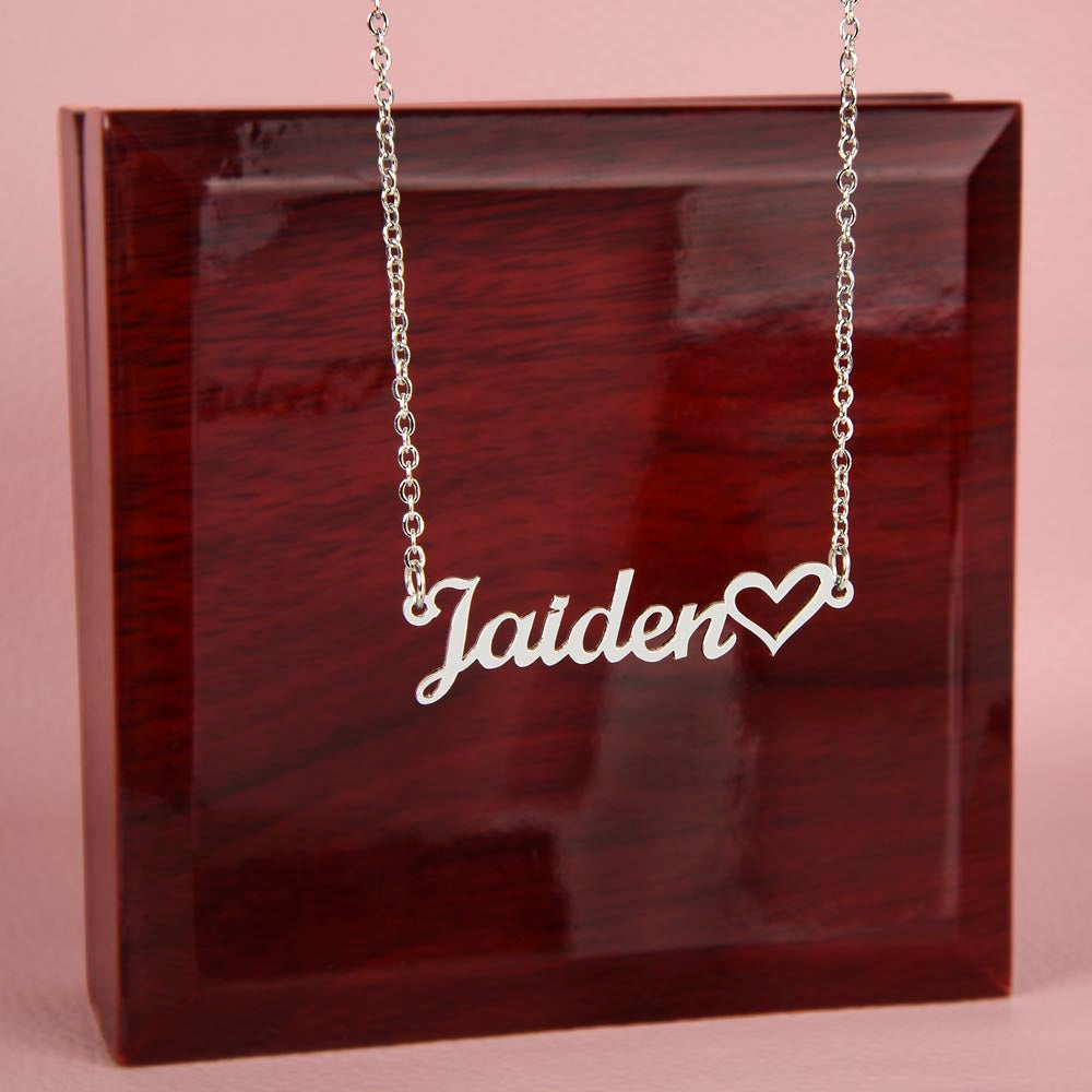 Romantic Name Necklace with Heart Pendant for Wife or Girlfriend