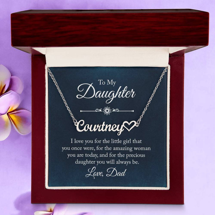 Personalized Name Necklace for Daughter – Gift from Dad