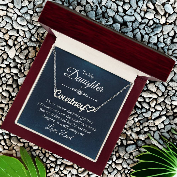 Personalized Name Necklace for Daughter – Gift from Dad