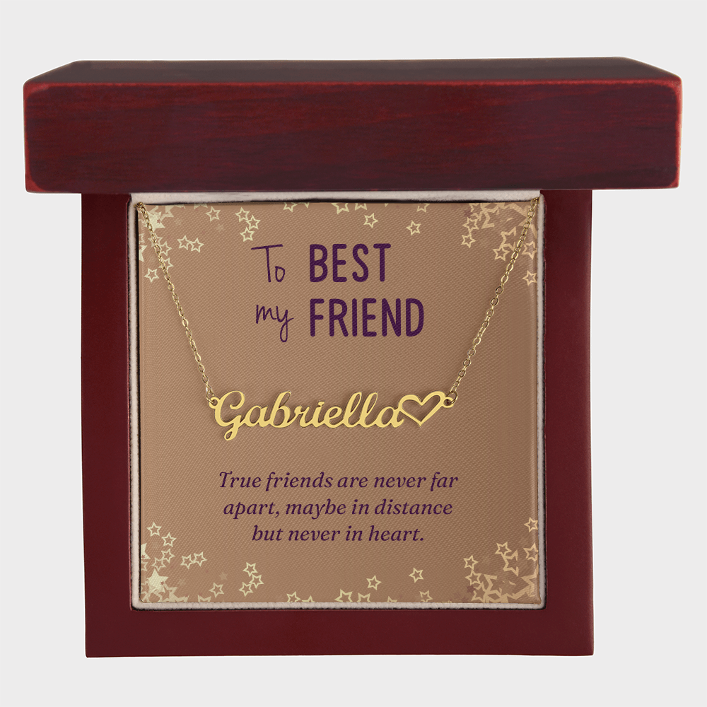 Best Friend Gift – Custom Name Necklace with Heartfelt Note