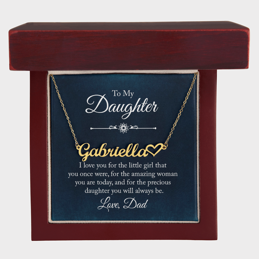 Personalized Name Necklace for Daughter – Gift from Dad