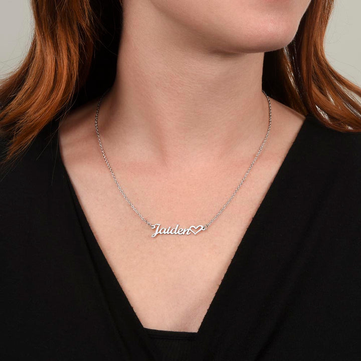 Personalized Name Necklace with Heart Charm