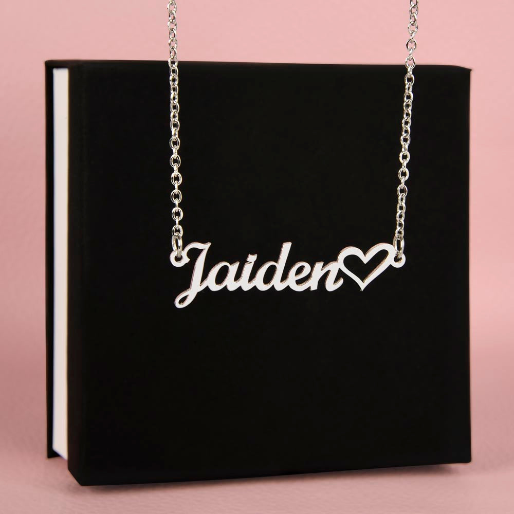 Personalized Name Necklace with Heart Charm