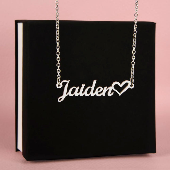 Personalized Name Necklace with Heart Charm