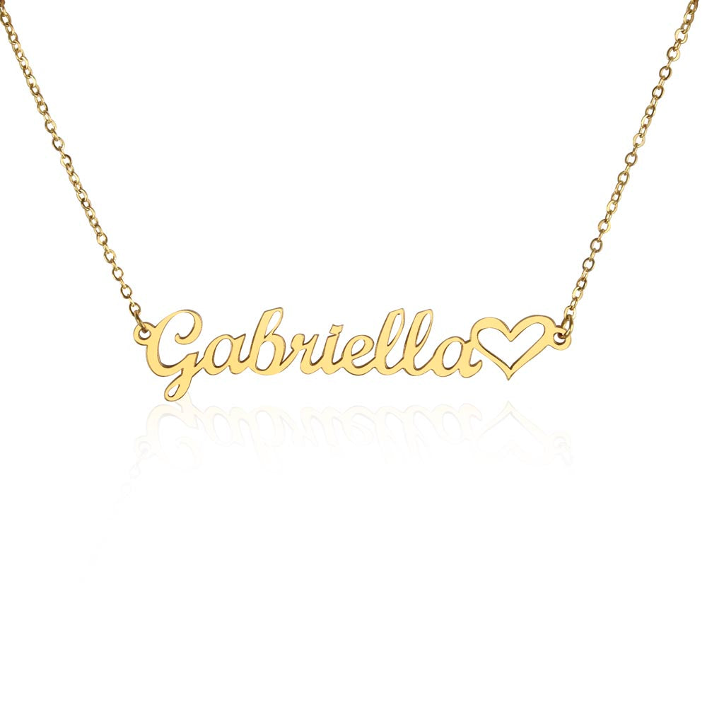 Personalized Name Necklace with Heart Charm
