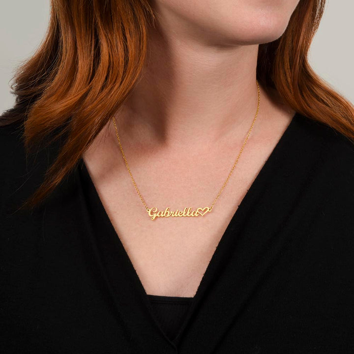 Personalized Name Necklace with Heart Charm
