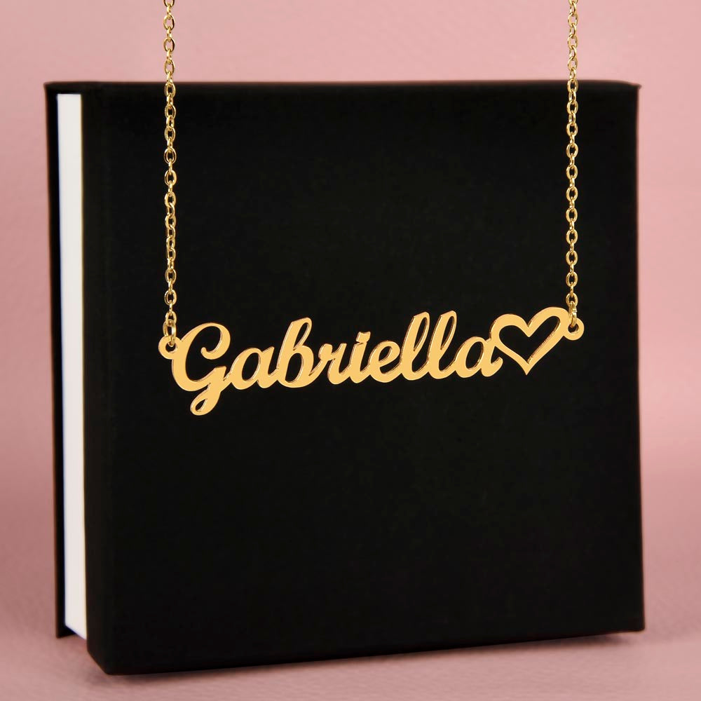 Personalized Name Necklace with Heart Charm