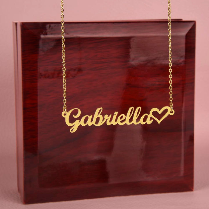Personalized Name Necklace with Heart Charm