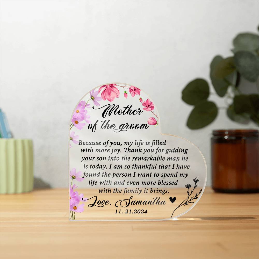 Personalized Mother of the Groom Gift Plaque