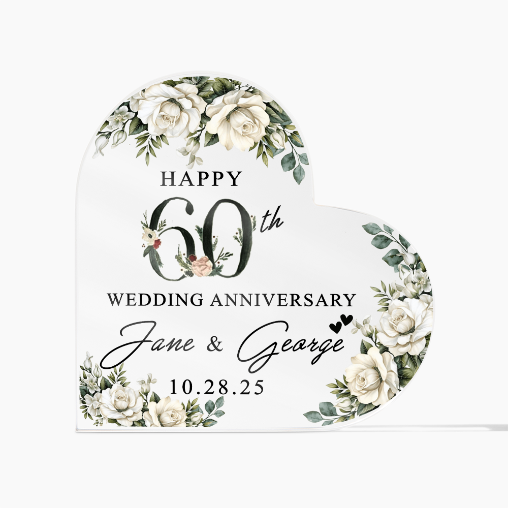 Personalizes acrylic plaque for wedding anniversary