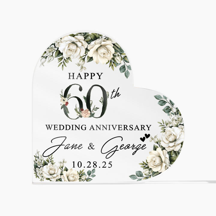 Personalizes acrylic plaque for wedding anniversary