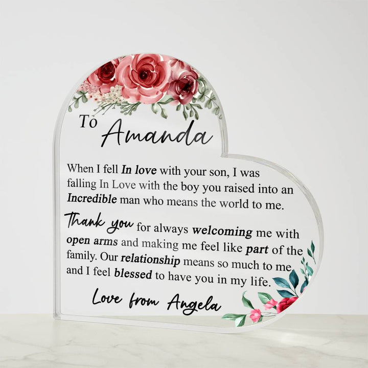 Mother-in-Law Appreciation Heart Acrylic Keepsake
