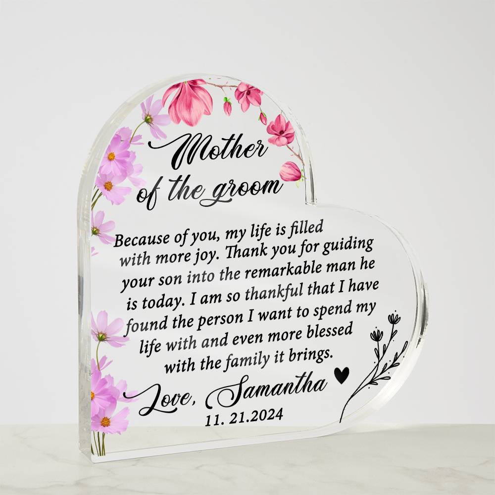 Personalized Mother of the Groom Gift Plaque