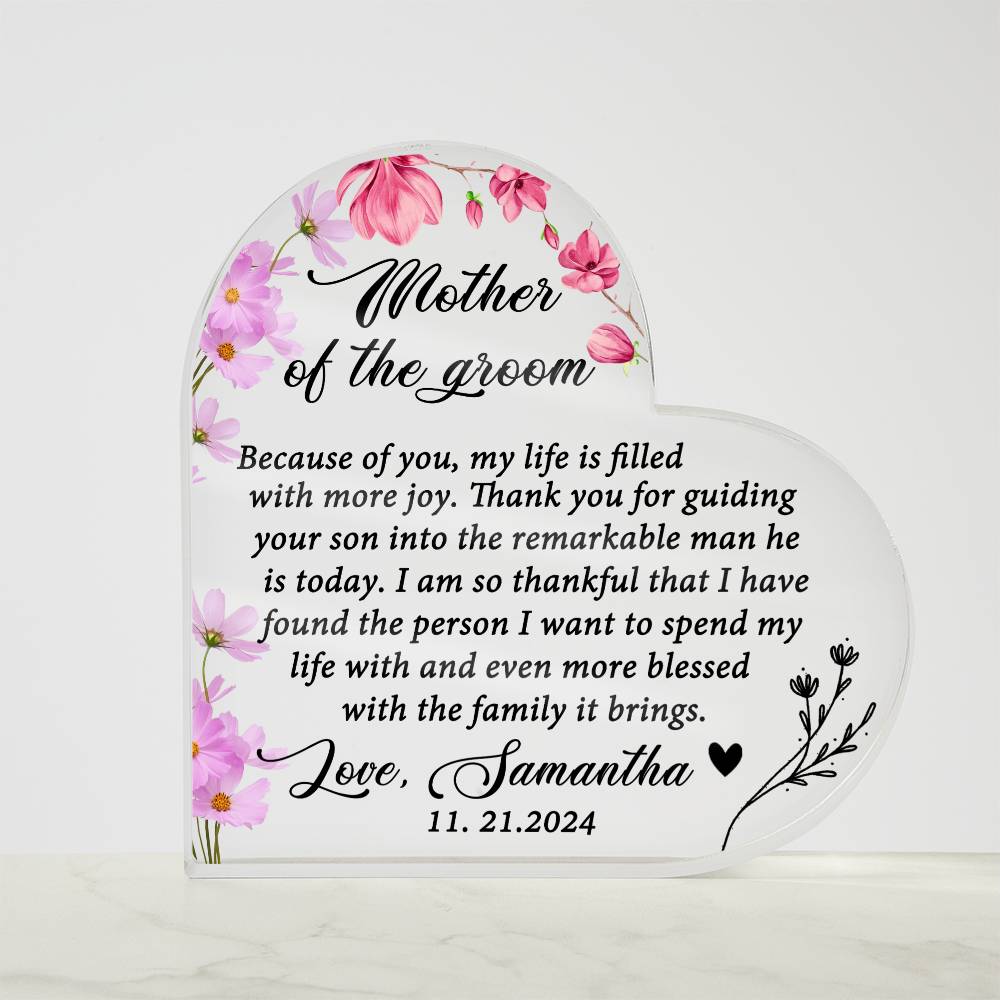 Personalized Mother of the Groom Gift Plaque