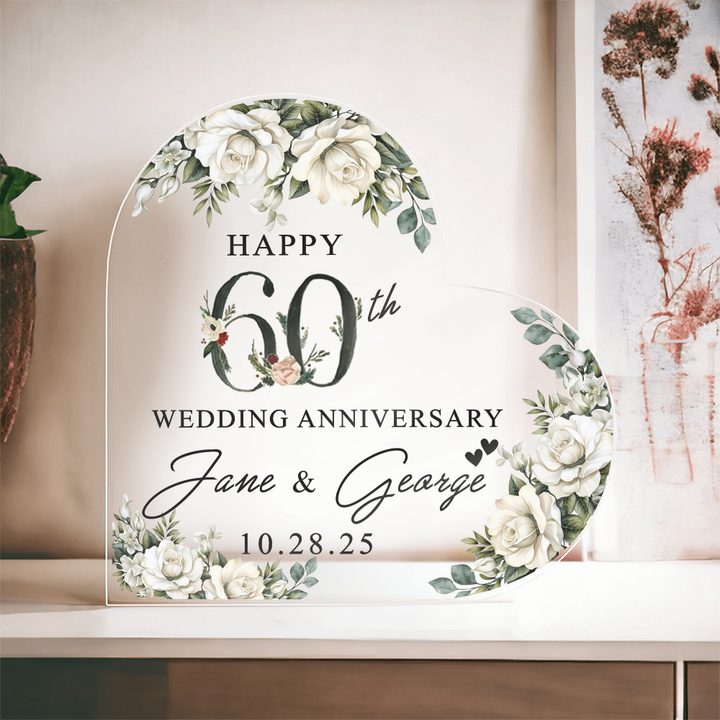 Personalized 60th Anniversary Heart Keepsake