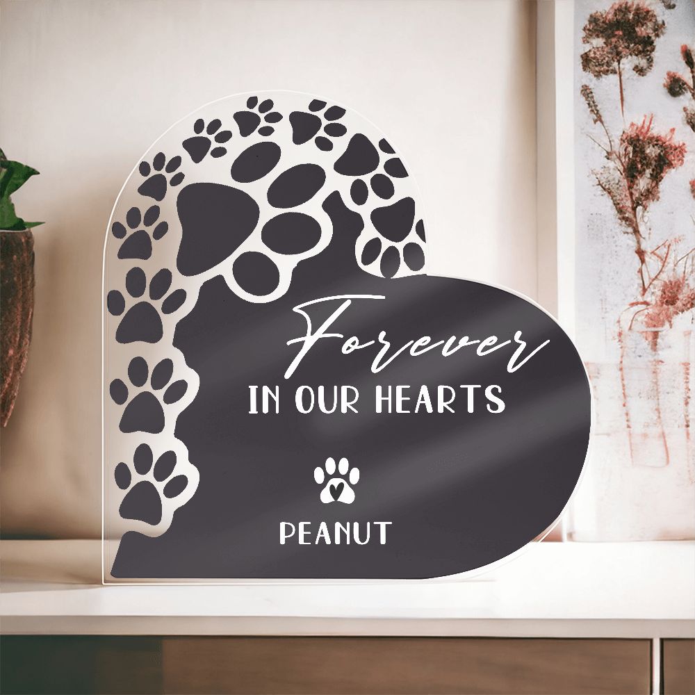 Personalized Pet Memorial Heart Acrylic Plaque