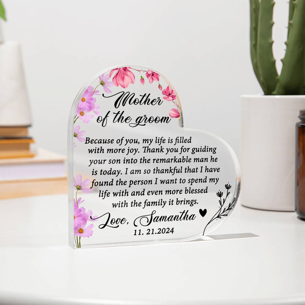 Personalized Mother of the Groom Gift Plaque