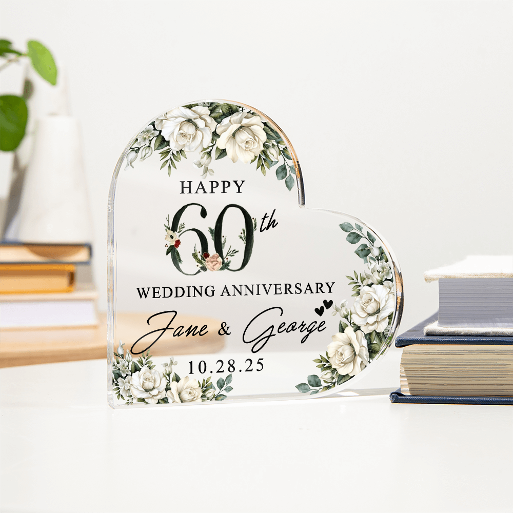 Personalized 60th Anniversary Heart Keepsake