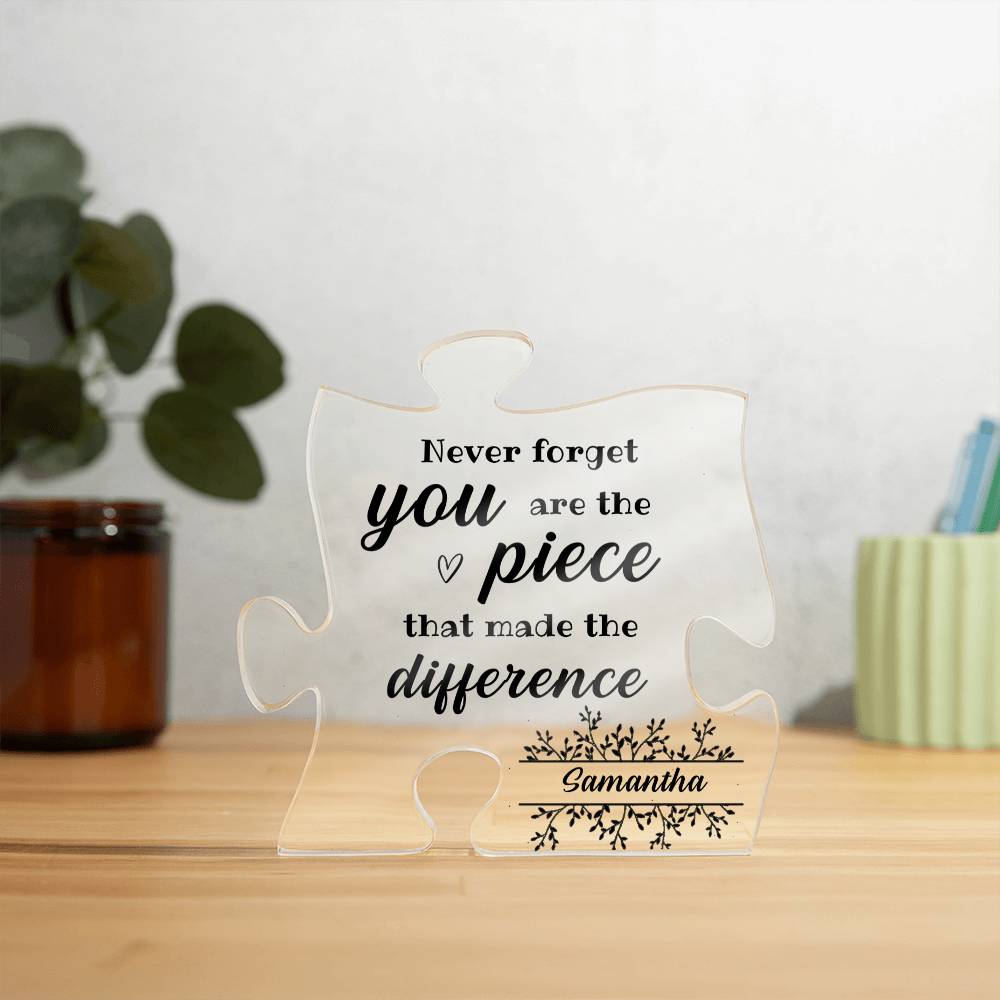 Personalized Puzzle Piece Acrylic Keepsake Gift